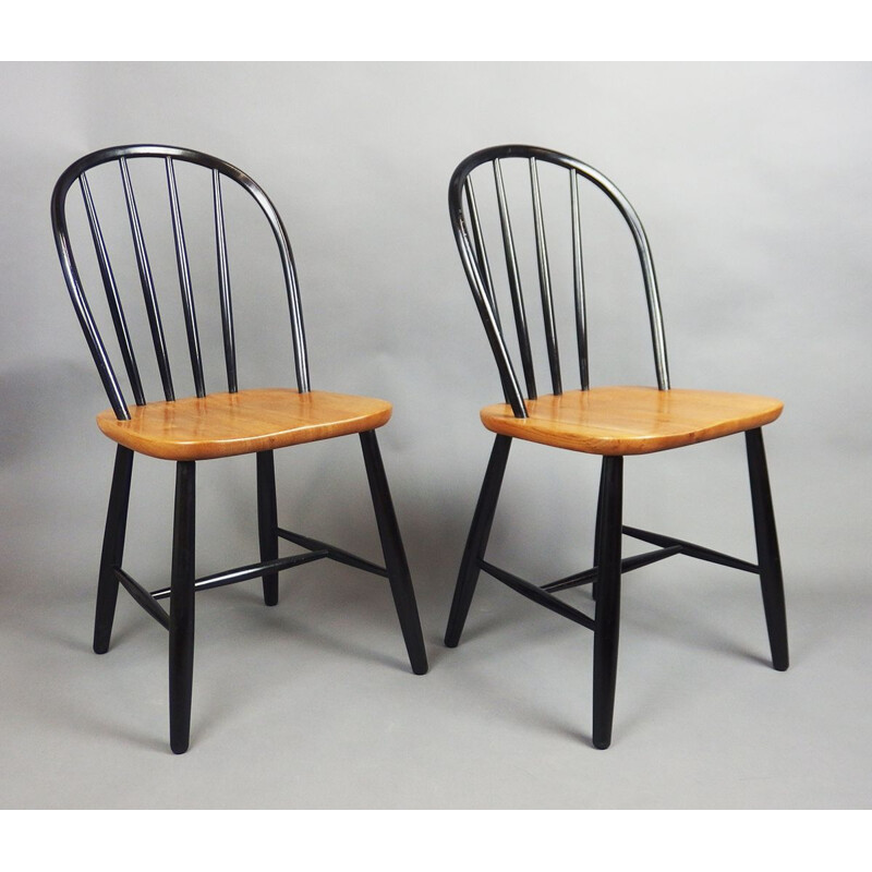 Pair of vintage Ercol chairs in bent beechwood, Great Britain 1960