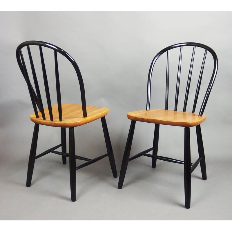 Pair of vintage Ercol chairs in bent beechwood, Great Britain 1960