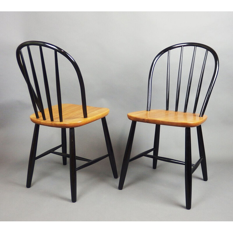 Paire de chaises vintage Ercol en hêtre courbé, Grande Bretagne 1960