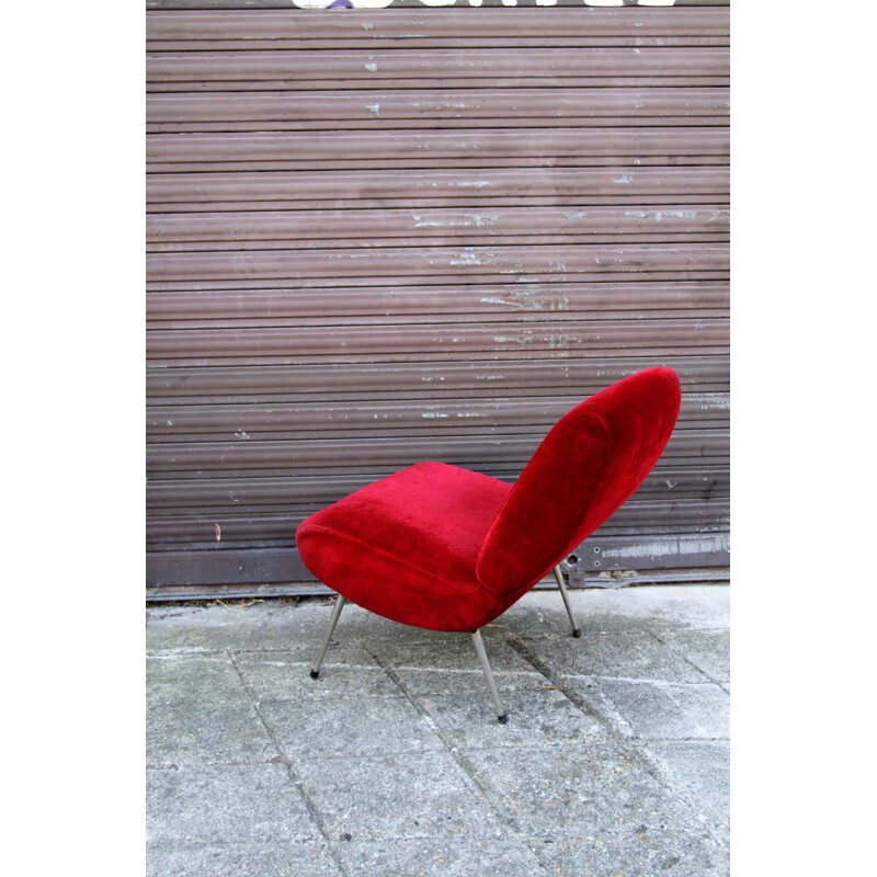 Mid century Pelfran low chair in velvet - 1960s