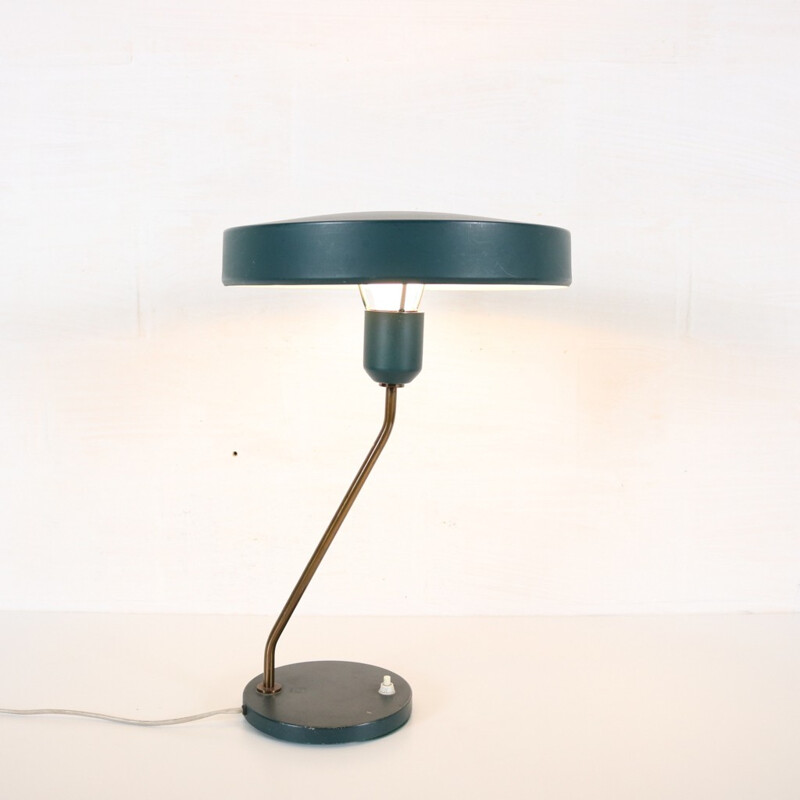 Philips desk lamp in blue metal, Louis KALFF - 1960s