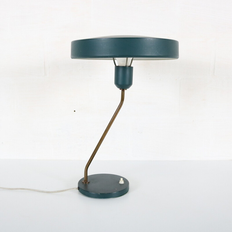 Philips desk lamp in blue metal, Louis KALFF - 1960s