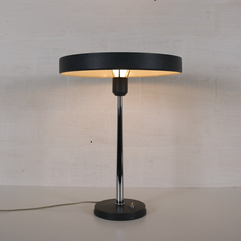 Philips table lamp in dark grey metal, Louis KALFF - 1960s