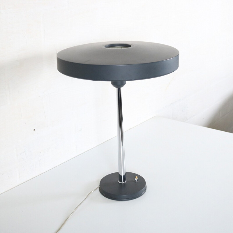 Philips table lamp in dark grey metal, Louis KALFF - 1960s