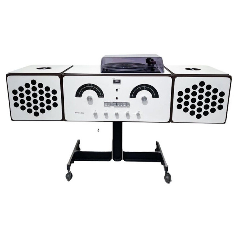 Vintage white record player Brionvega by Achille & Pier Giacomo Castiglioni, 1960s