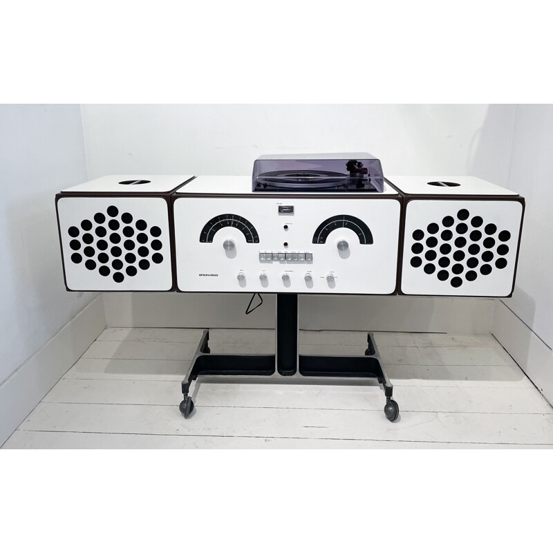 Vintage white record player Brionvega by Achille & Pier Giacomo Castiglioni, 1960s