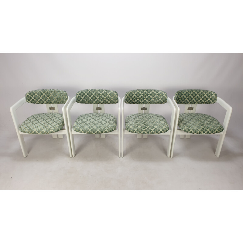 Set of 4 vintage Pamplona chairs by Augusto Savini for Pozzi, Italy 1970s
