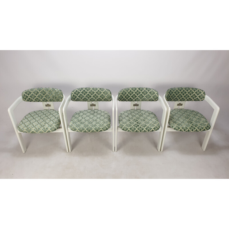 Set of 4 vintage Pamplona chairs by Augusto Savini for Pozzi, Italy 1970s