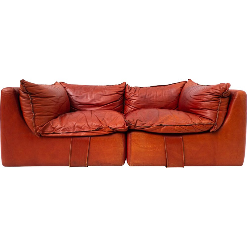 Mid-century leather sofa by Mario Bellini, Italy 1970s