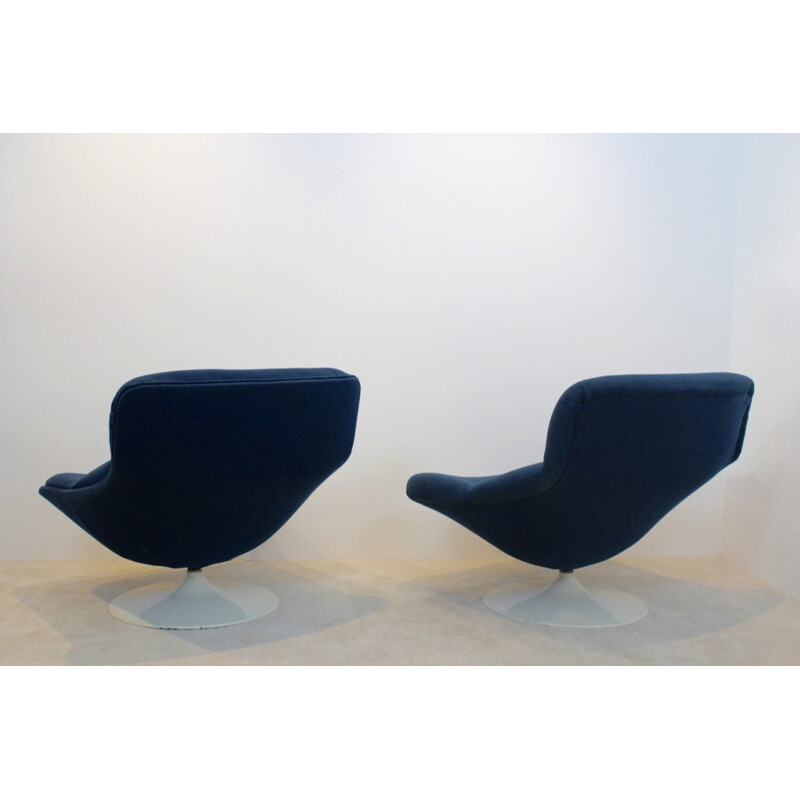 Set of 2 Artifort Swivel Lounge Chairs F518 and F522, Geoffrey HARCOURT - 1970s