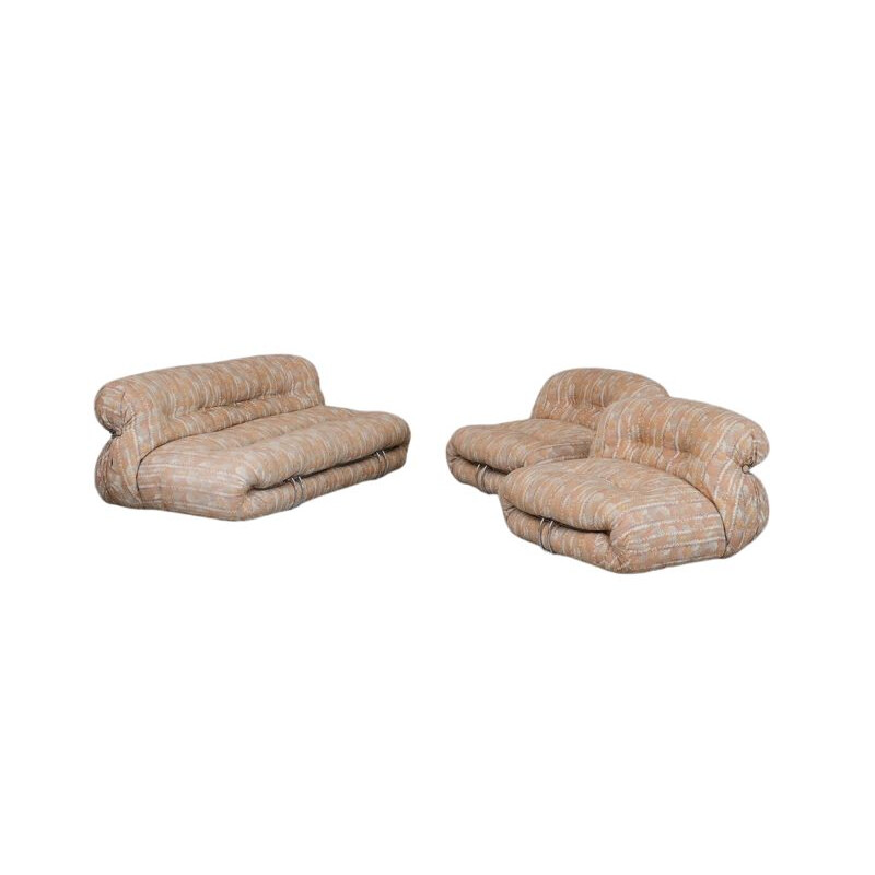 Mid-century Soriana sofa and Lounge Chair Set  by Afra & Tobia Scarpa