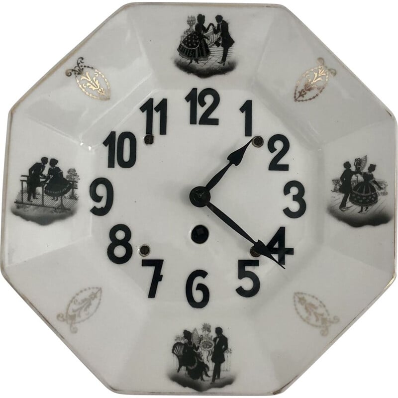 horloge vintage en porcelaine,