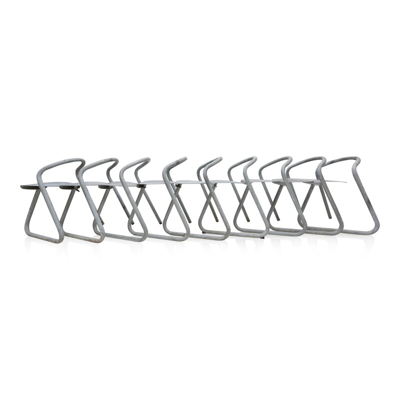 Lot de 9 chaises industrielles, Erik MAGNUSSEN - 1960