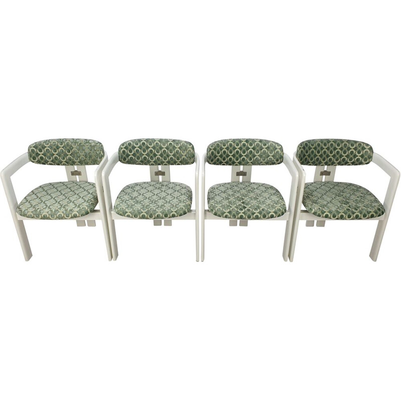 Set of 4 vintage Pamplona chairs by Augusto Savini for Pozzi, Italy 1970s