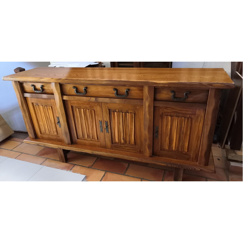 Vintage solid elmwood sideboard, 1950