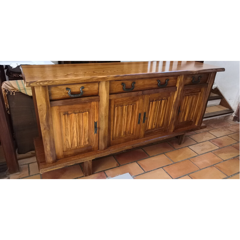 Credenza vintage in olmo massiccio, 1950