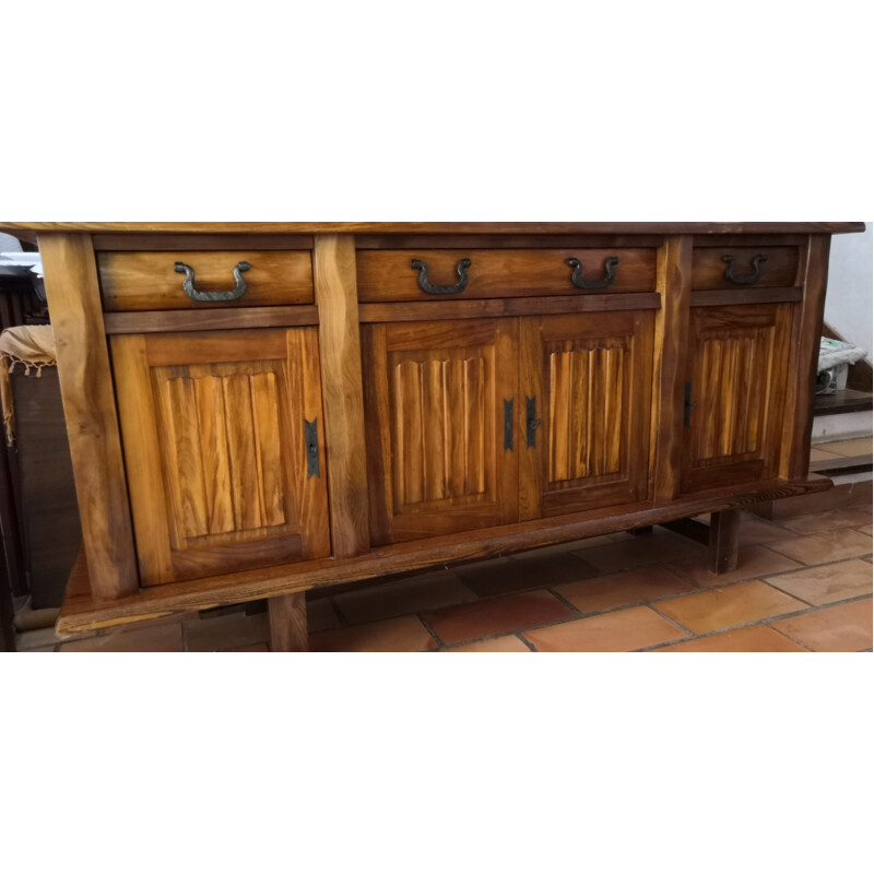 Vintage solid elmwood sideboard, 1950