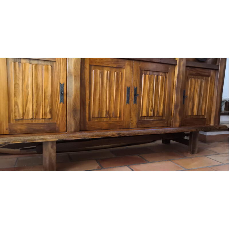 Vintage solid elmwood sideboard, 1950