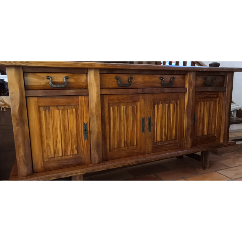 Vintage solid elmwood sideboard, 1950