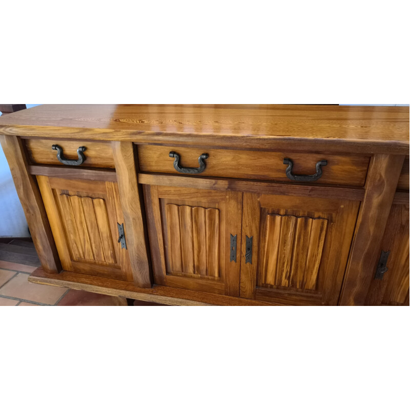 Vintage solid elmwood sideboard, 1950