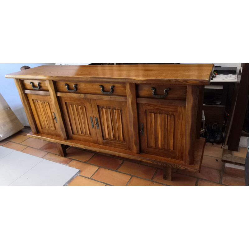 Credenza vintage in olmo massiccio, 1950