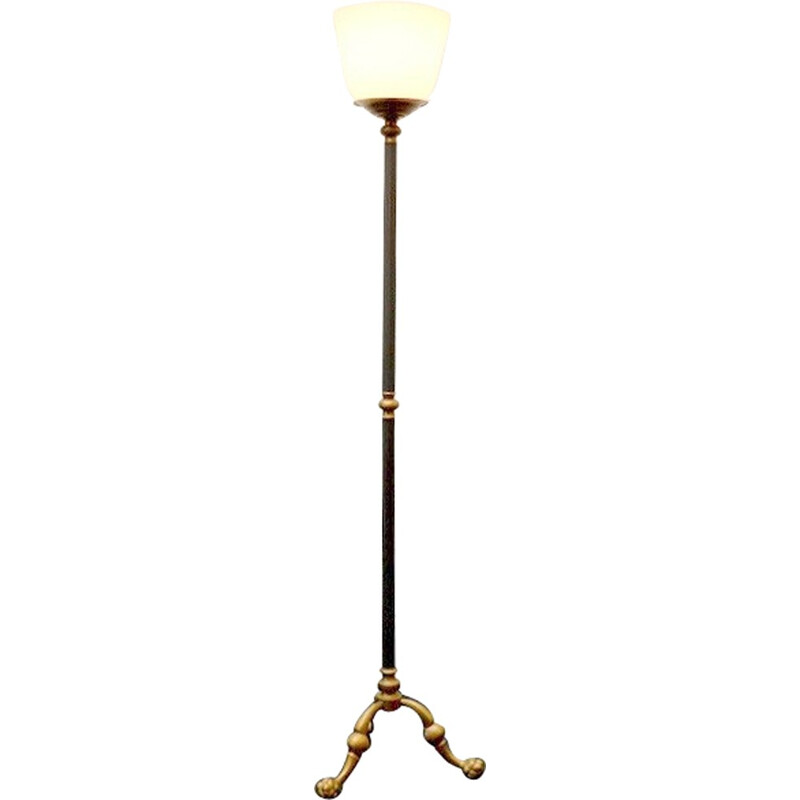 Mid century floor lamp in glass and metal - 1950s