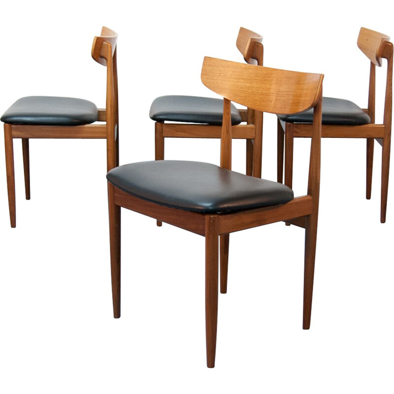 Série de 4 chaises scandinaves en teck, Ib KOFOD LARSEN - 1960