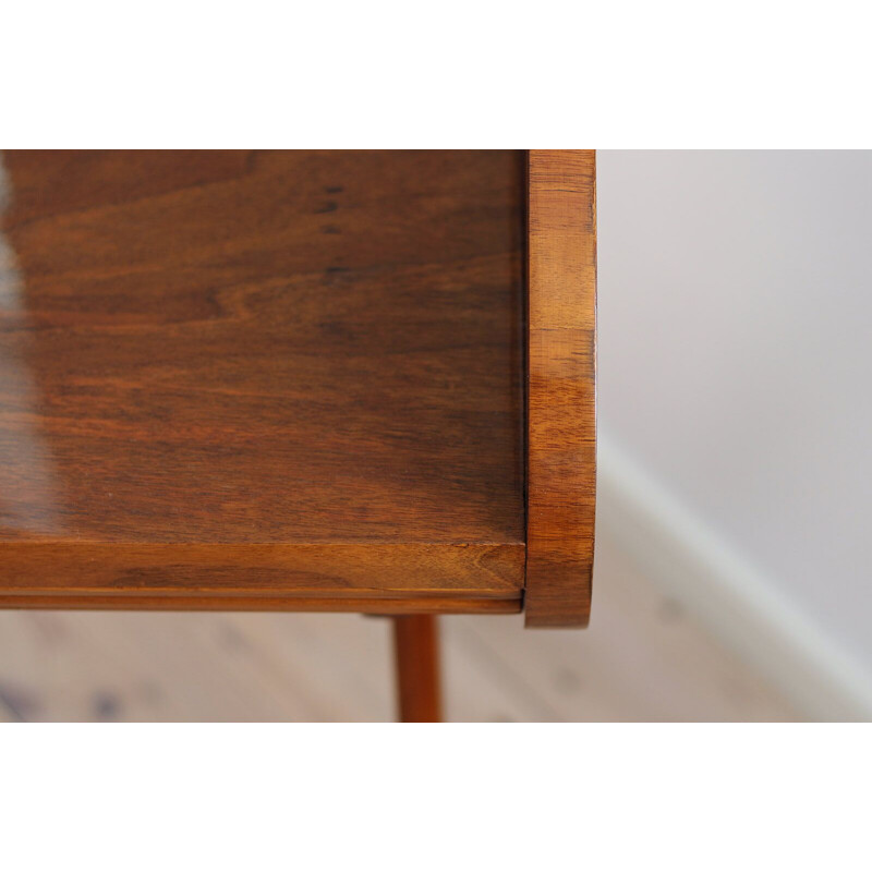 Mid-century desk with Roll-Top in walnut veneer, 1950s