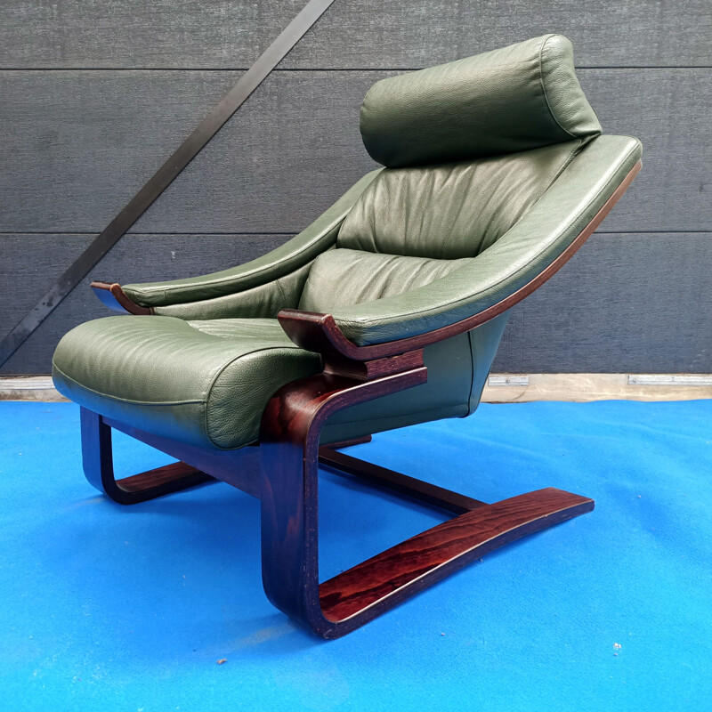 Vintage Kroken lederen fauteuil van Ake Fribyterpour voor Nelo, 1970