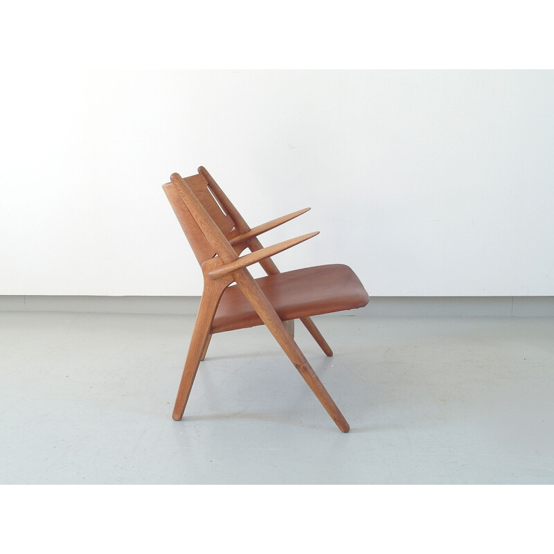 Sedia vintage Ch-28 Sawbuck di Hans J. Wegner per Carl Hansen, Danimarca 1951