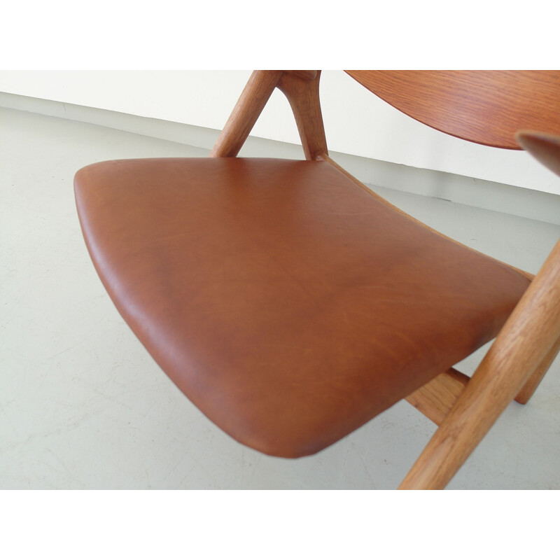 Ch-28 Sawbuck vintage stoel van Hans J. Wegner voor Carl Hansen, Denemarken 1951