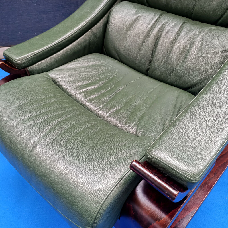 Fauteuil vintage Kroken en cuir par Ake Fribyterpour pour Nelo, 1970