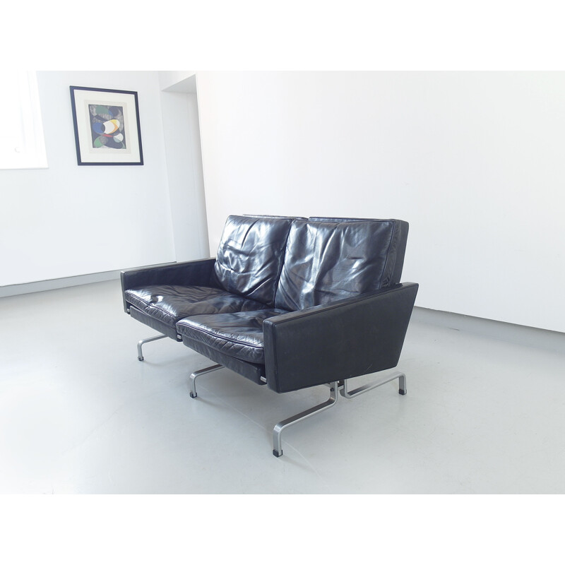 Vintage 2-seater sofa Apk 31 by Poul Kjaerholm for Ejvind Kold Christensen, Denmark 1958