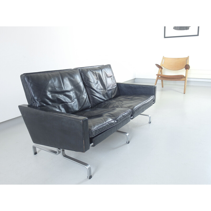 Vintage 2-seater sofa Apk 31 by Poul Kjaerholm for Ejvind Kold Christensen, Denmark 1958