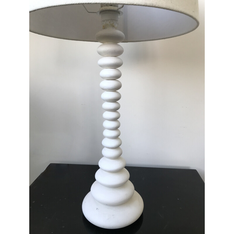 Lampe de table vintage en bois laqué