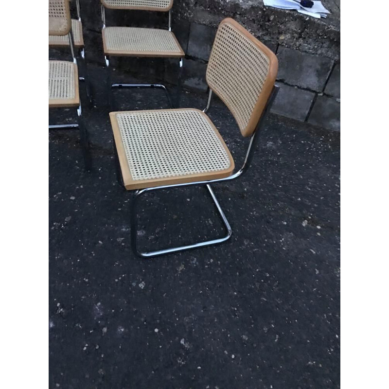 Ensemble de 4 chaises cesca vintage par Marcel Breuer