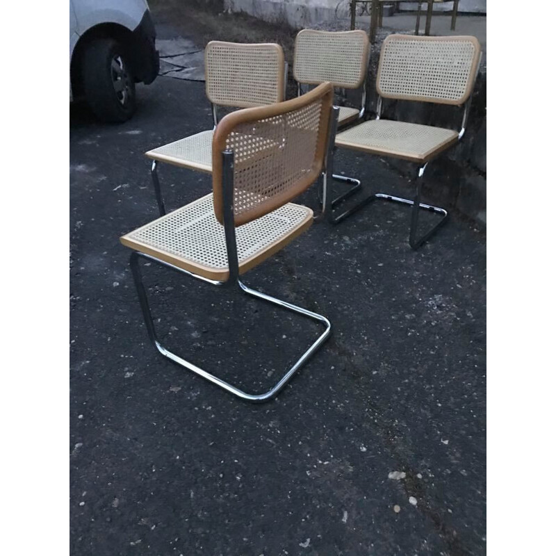 Set van 4 vintage cesca stoelen van Marcel Breuer