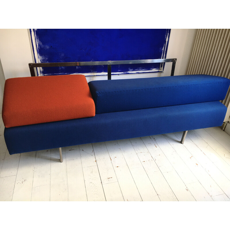 Sofa vintage 169 bleu et rouge de Kho Liang Le pour Artifort, 1958