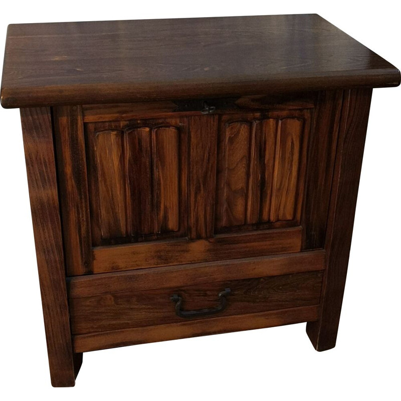 Vintage massief iepenhouten dressoir van Olavi Hanninen, 1950