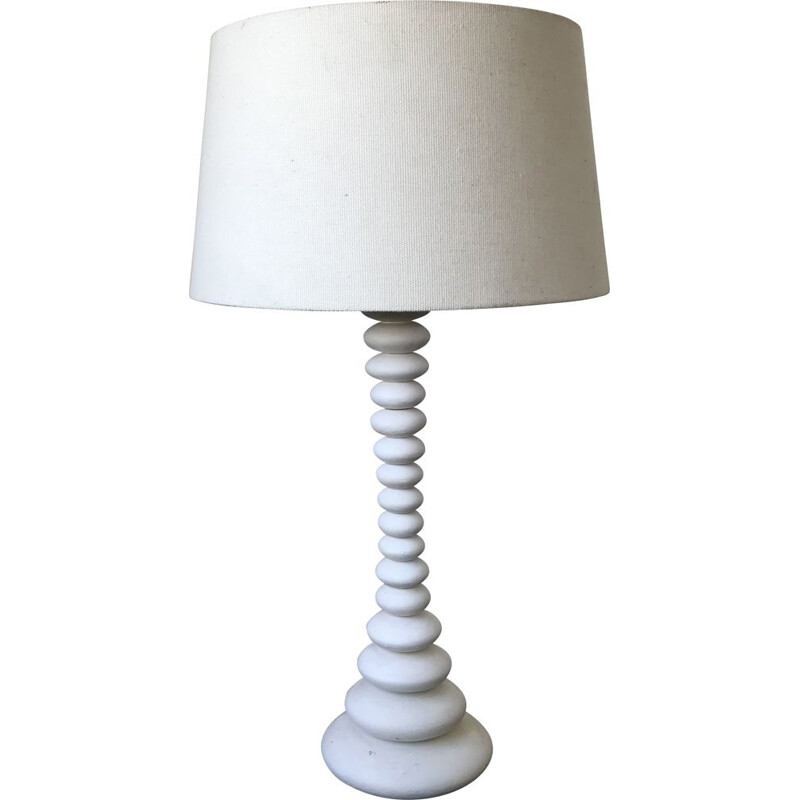 Lampe de table vintage en bois laqué