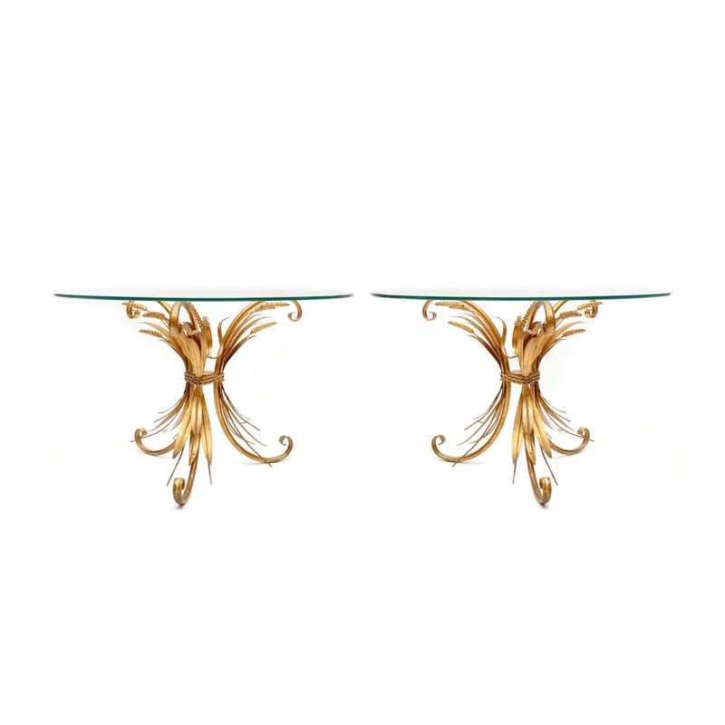 Pair Coco chanel side tables - 1970s