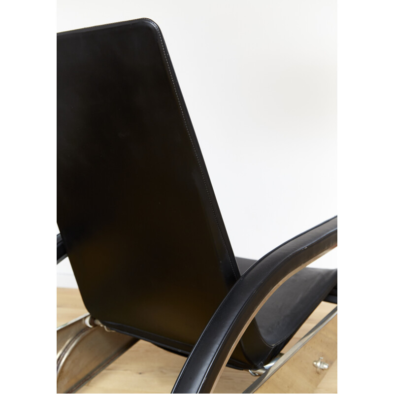 Black vintage armchair model D80 by Jean Prouvé for Tecta