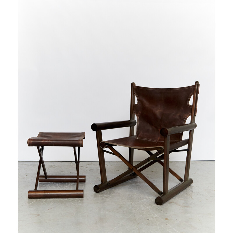 Vintage folding armchair and ottoman model Pl22 by Carlo Hauner and Martin Eisler for Oca