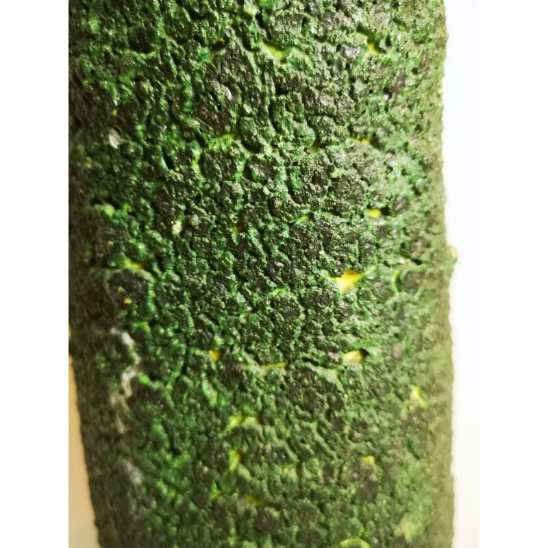 Vase de table vintage en céramique verte émeraude, 1970