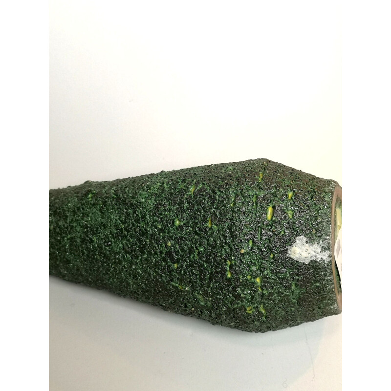 Vaso da tavolo vintage in ceramica verde smeraldo, 1970