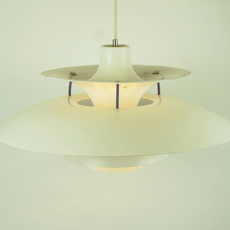 Ph5 Scandinavian white vintage pendant lamp by Poul Henningsen for Louis Poulsen