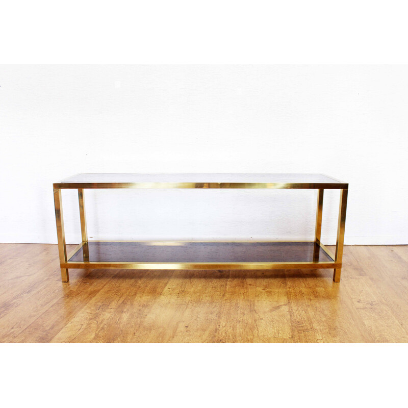 Vintage brass and glass console, 1970