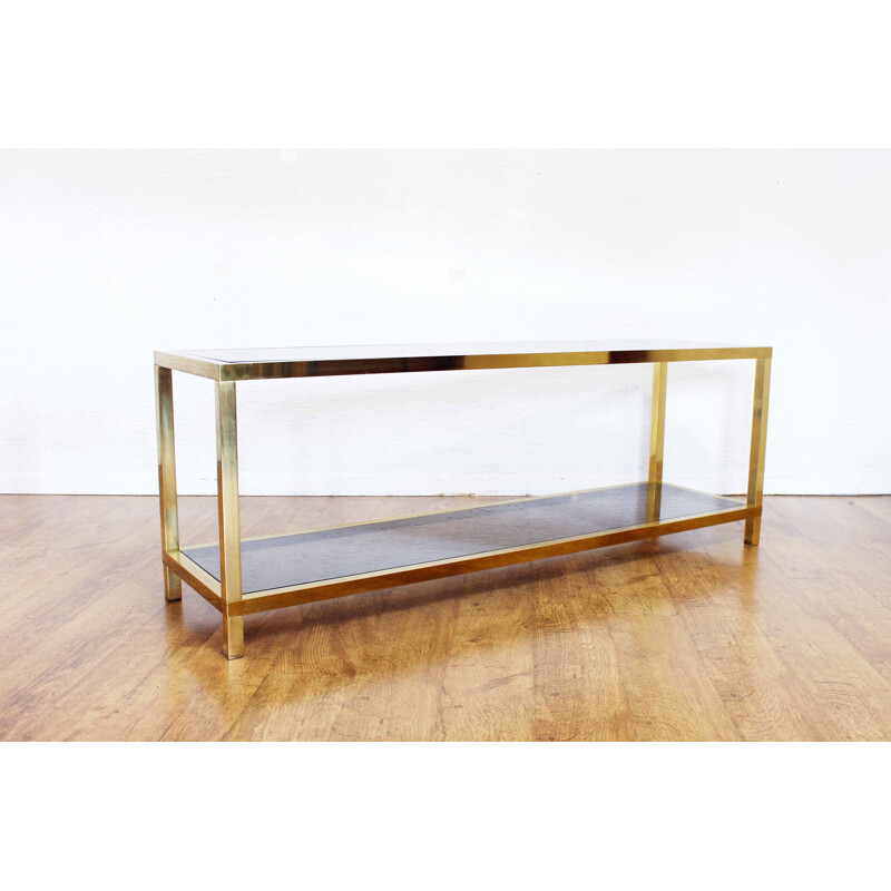Vintage brass and glass console, 1970