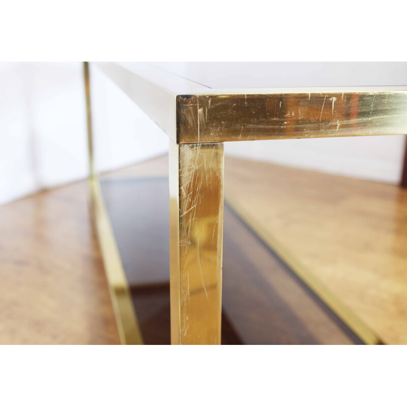 Vintage brass and glass console, 1970