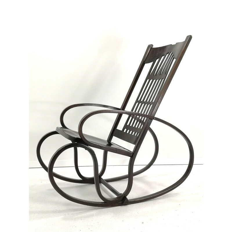 Vintage bentwood rocking chair by Gustav Siegel for Jacob & Josef Kohn, 1910s